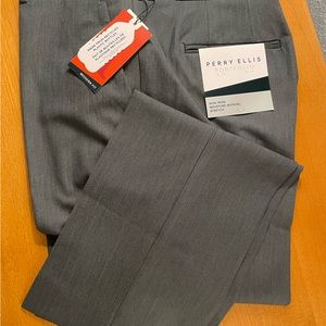 New with tags Perry Ellis Gray Modern Fit 4-way Stretch Dress Pants.  Size 36x29